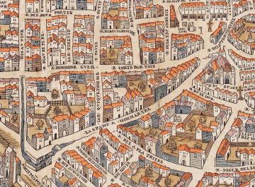 Kaart van Montmartre uit 1550