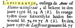 1730 - beschrijving lapstraatje