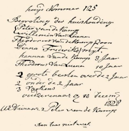 1828-briefje-peter-van-de-kamp