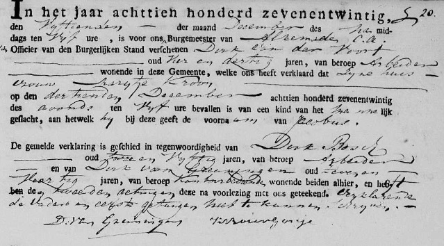 18271215-geboorteakte Jacobus Dirks