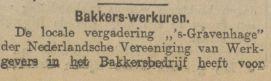 19121230 - Haagsche Courant - akkoord andere arbeidsvoorwaarden