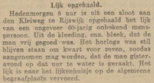 19251107-Haagsche Courant - lijk gevonden