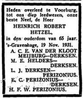 19311120 - Het Vaderland - rouwadvertentie Heinrich Robert3