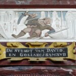 Afbeelding van David en Goliath op de doksaal Hedwich de Vries Genealogie